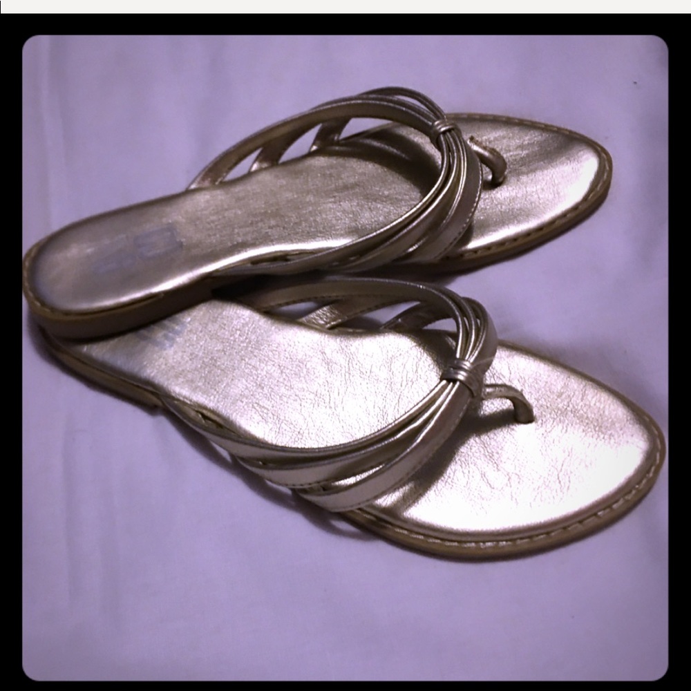 Nine & Co metallic gold sandals